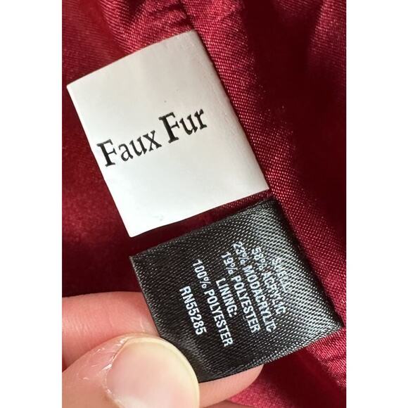 Express Cheetah Faux Fur Jacket Size Medium Women’s Black - Picture 5 of 9